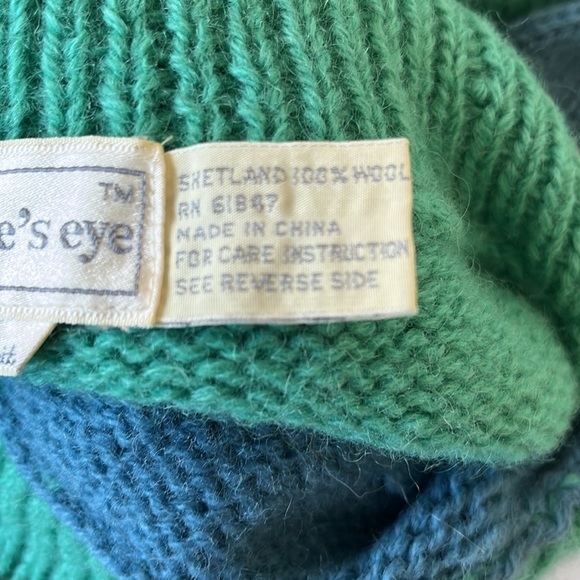 Vintage Cottagecore Farm Sheep Shetland Hand Knit Wool By The Eagle’s Eye Size L - Picture 8 of 9